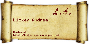 Licker Andrea névjegykártya
