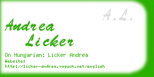 andrea licker business card